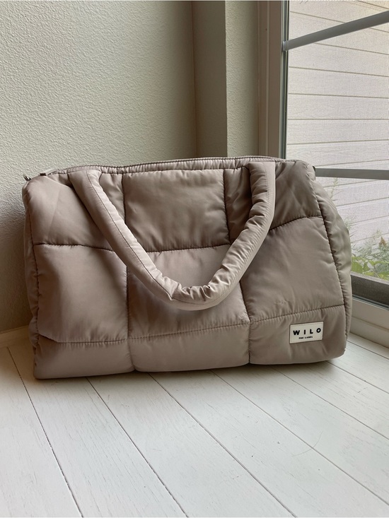 Wilo The Label Handbags - WILO Taupe Quilted Tote Bag